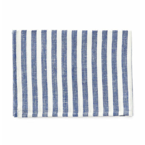 Linen Tea Towel - Blue White Stripe