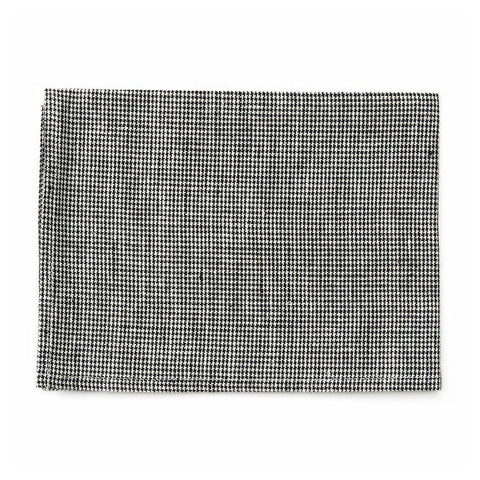Linen Tea Towel - Black Houndstooth