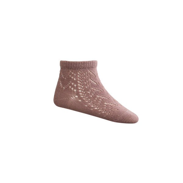 Cable Weave Ankle Socks (Dustywood)
