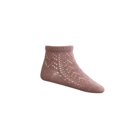 Cable Weave Ankle Socks - Dustywood