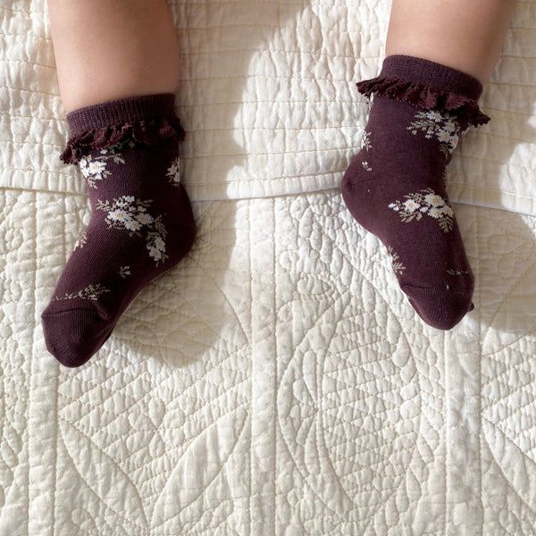 Frill Ankle Socks - Petite Fleur Blackberry