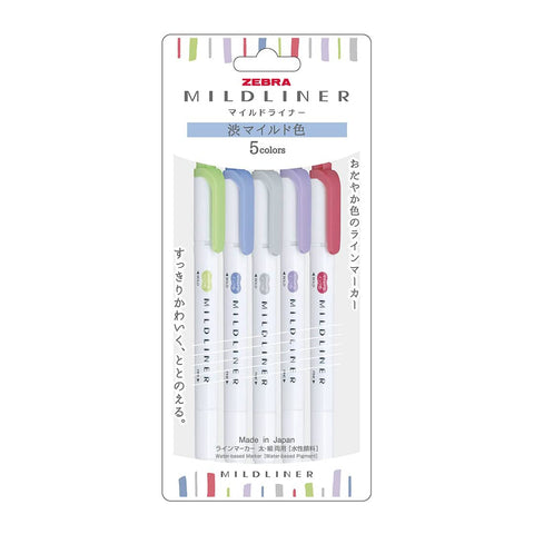 MILDLINER Highlighter 5 colour set - Cool Mild