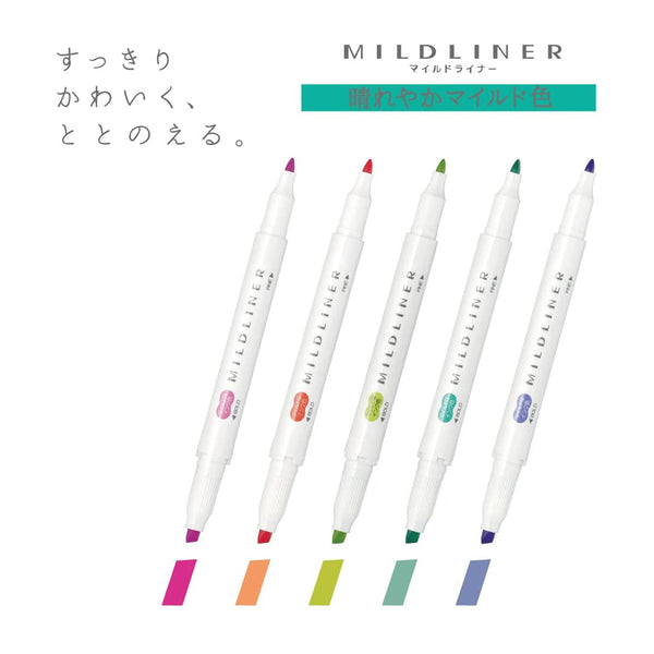 MILDLINER Highlighter 5 colour set - Bright Mild
