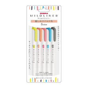 MILDLINER Highlighter 5 colour set - Friendly Mild