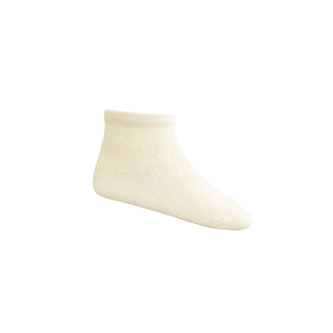 Scallop Weave Ankle Socks - Milk