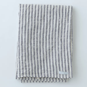 Chambray Linen Towel (Navy & White Stripe)